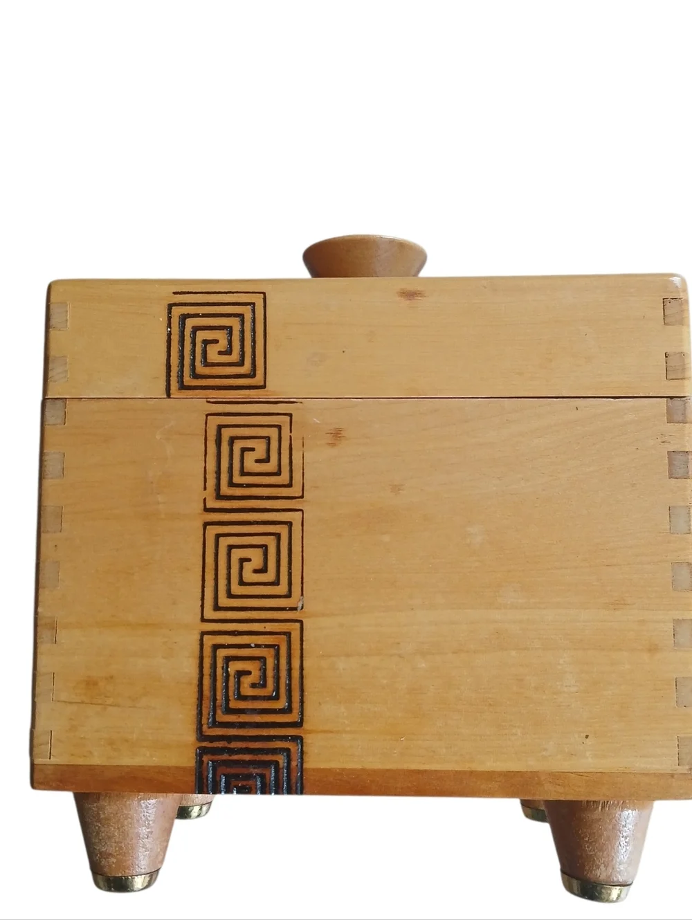 Woodpecker Woodware Japan Wood Jewelry Box with Geometric Inlay Light Honey MCM